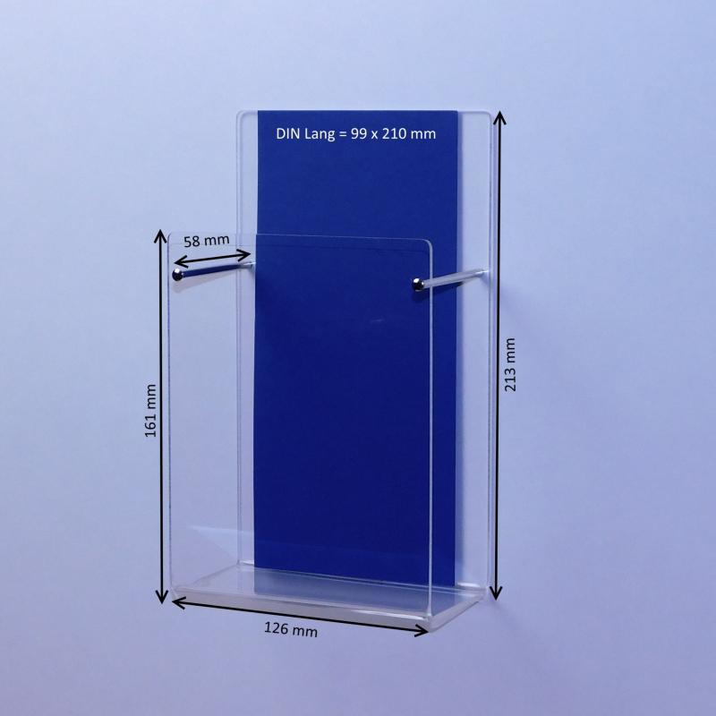 Wand-Prospekthalter DIN LangHochformat Fülltiefe 58mm